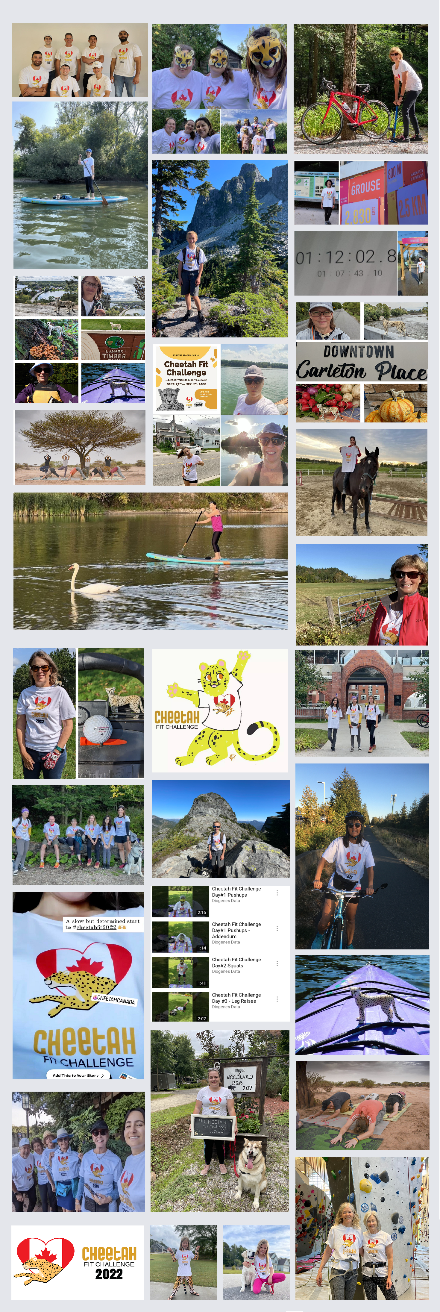 Collage of participant images from Cheetah Fit Challenge 2022