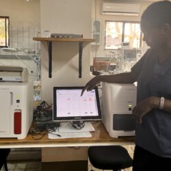 Bllod analysis machine donated by the Koval Foundation. Clinic at CCF Namibia